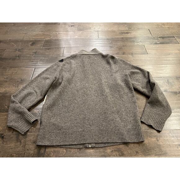 J.Crew Mens Brown Full Zip Diamond Argyle Long Sleeve Lambswool Sweater Size XL - Picture 3 of 10